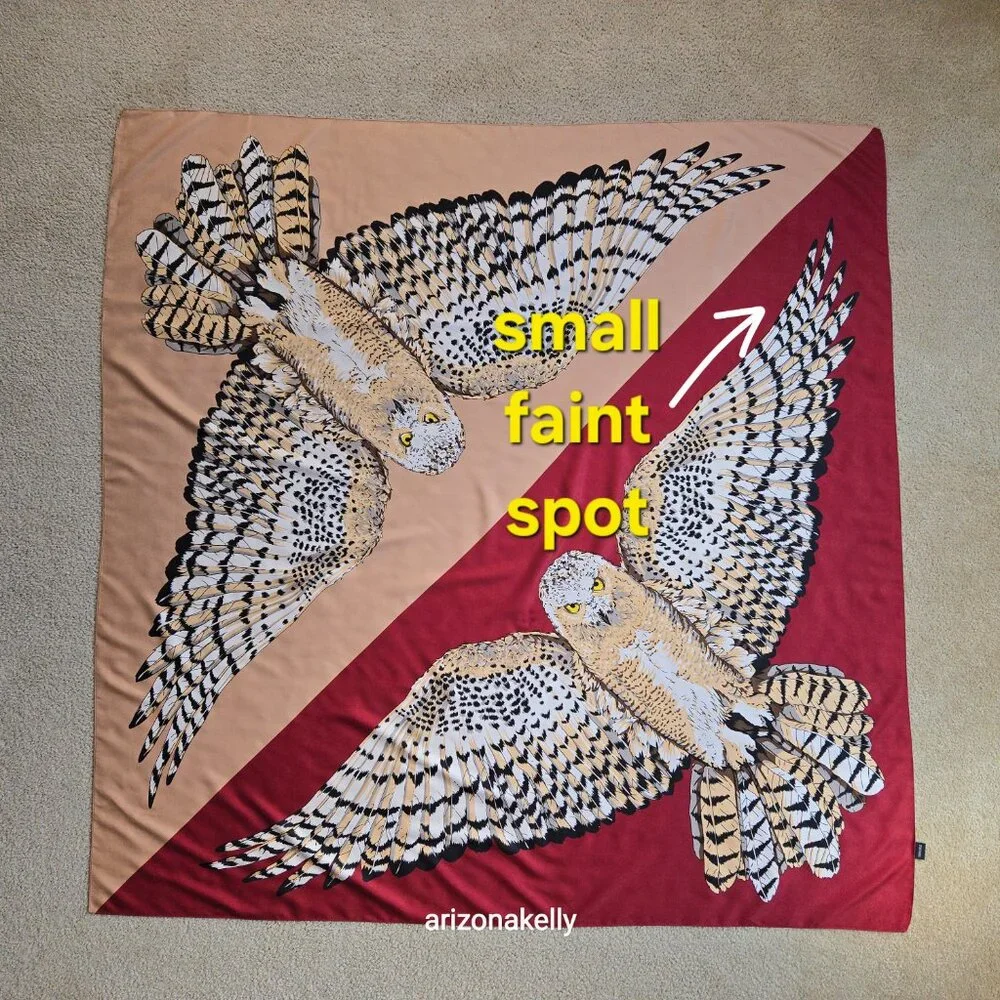 *HUGE* Silk Owl Scarf Wrap Shawl